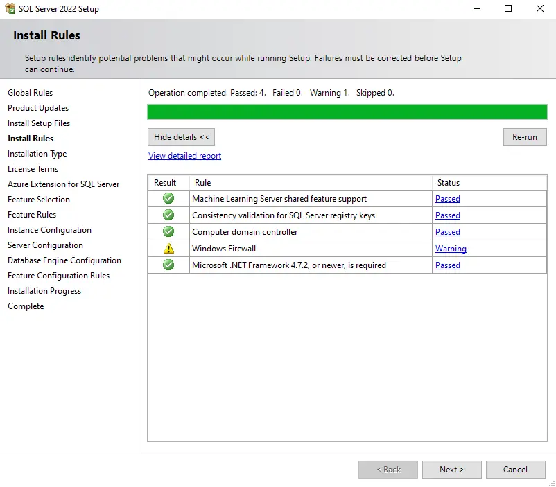 Install Rules SQL - Reglas de instalación