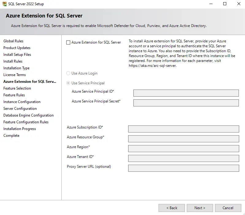 Azure Extension SQL Server - Extención azure