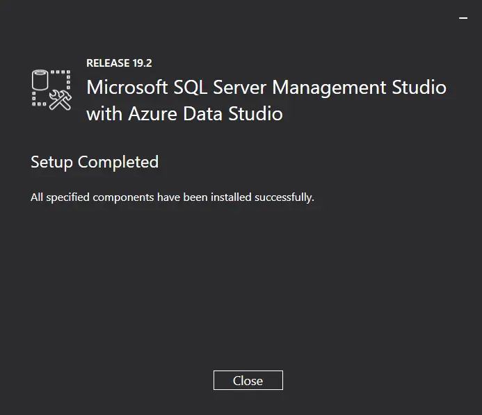 Setup Completed SQL Server