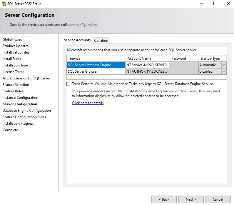 SQL Server Configuration - Configuración del servidor